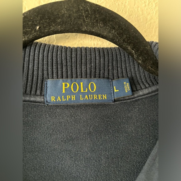 Polo Ralph Lauren Men’s L Navy Long Sleeve 1/4 zip Pullover Sweater - Picture 5 of 12